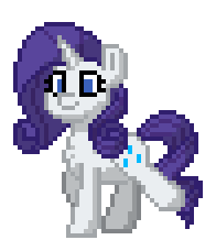 Size: 196x228 | Tagged: safe, rarity, pony, unicorn, pony town, g4, animated, blinking, pixel art, simple background, solo, transparent background, trotting, walk cycle, walking