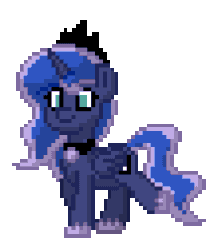 Size: 220x252 | Tagged: safe, princess luna, alicorn, pony, pony town, g4, animated, blinking, pixel art, simple background, solo, transparent background, trotting, walk cycle, walking