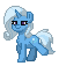 Size: 204x228 | Tagged: safe, trixie, pony, pony town, g4, animated, blinking, pixel art, simple background, solo, transparent background, walking