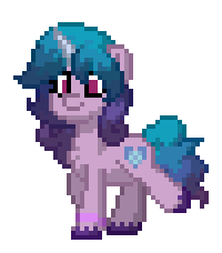 Size: 200x228 | Tagged: safe, izzy moonbow, pony, unicorn, pony town, g5, animated, pixel art, simple background, solo, transparent background, walking