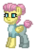 Size: 152x216 | Tagged: safe, fluttershy, pegasus, pony, pony town, g4, alternate hairstyle, animated, blinking, female, mare, pixel art, severeshy, simple background, solo, transparent background