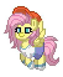 Size: 204x248 | Tagged: safe, fluttershy, pegasus, pony, pony town, g4, 90s grunge fluttershy, animated, flying, pixel art, simple background, solo, transparent background