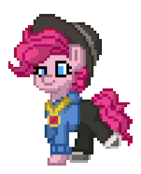 Size: 204x252 | Tagged: safe, pinkie pie, earth pony, pony, pony town, g4, animated, pixel art, rapper pie, simple background, solo, transparent background, walking