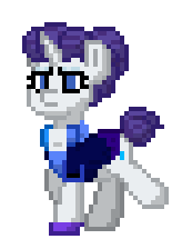 Size: 164x224 | Tagged: safe, rarity, pony, pony town, g4, alternate hairstyle, alternate timeline, animated, night maid rarity, nightmare takeover timeline, simple background, solo, transparent background, walking