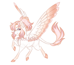Size: 3200x2800 | Tagged: safe, artist:gigason, oc, oc only, oc:crossfire, pegasus, pony, colored wings, eye clipping through hair, eyebrows, eyebrows visible through hair, female, grin, high res, looking at you, magical lesbian spawn, mare, obtrusive watermark, offspring, parent:fleur-de-lis, parent:spitfire, pegasus oc, signature, simple background, smiling, smiling at you, solo, spread wings, transparent background, two toned wings, watermark, wings