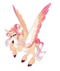 Size: 3800x4500 | Tagged: safe, artist:gigason, oc, oc only, oc:vixen, alicorn, pony, absurd resolution, alicorn oc, colored wings, female, grin, horn, looking at you, magical lesbian spawn, mare, multicolored wings, obtrusive watermark, offspring, one eye closed, parent:princess cadance, parent:spitfire, signature, simple background, smiling, smiling at you, solo, spread wings, transparent background, watermark, wings