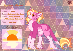 Size: 3500x2454 | Tagged: safe, artist:nobleclay, luster dawn, classical unicorn, pony, unicorn, g4, abstract background, cheek fluff, chest fluff, coat markings, female, high res, horn, leonine tail, mare, reference sheet, socks (coat markings), solo, unshorn fetlocks