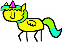 Size: 1749x1156 | Tagged: safe, artist:nature guard, oc, oc only, oc:nature guard, pegasus, pony, birthday, hat, party hat, simple background, smiling, solo, stylistic suck, white background