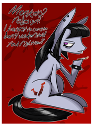 Size: 2000x2700 | Tagged: safe, artist:newsketches, oc, oc:beth, earth pony, pony, cigarette, goth, high res, meme, piercing, ponified, redesign, smoking, solo