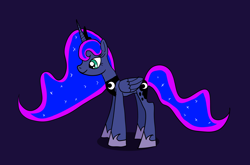 Size: 1600x1056 | Tagged: safe, artist:platinumdrop, princess luna, alicorn, pony, g4, female, mare, purple background, simple background, smiling, solo