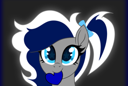 Size: 3816x2580 | Tagged: safe, artist:charlie reds, artist:starshade, oc, oc only, oc:sofia reds, g4, base used, blue eyes, blue hair, bow, cute, female, hair bow, heart, high res, mare, starry eyes, wingding eyes