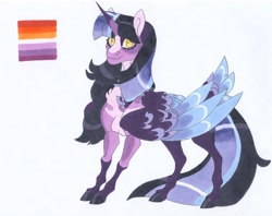 Size: 3617x2868 | Tagged: safe, artist:frozensoulpony, twilight sparkle, alicorn, pony, g4, alternate design, high res, solo, traditional art, twilight sparkle (alicorn)