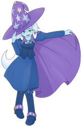 Size: 1444x2224 | Tagged: safe, artist:batipin, trixie, equestria girls, cape, clothes, female, hat, simple background, solo, transparent background, trixie's cape, trixie's hat