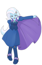 Size: 1444x2224 | Tagged: safe, alternate version, artist:batipin, trixie, human, equestria girls, g4, brooch, cape, clothes, female, jewelry, simple background, solo, transparent background, trixie's brooch, trixie's cape