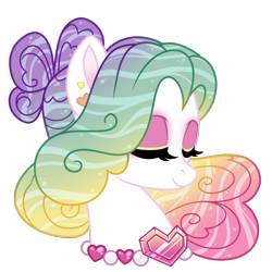 Size: 1000x1000 | Tagged: safe, artist:crystal-tranquility, oc, oc:aphrodite, pony, bust, eyes closed, female, mare, portrait, simple background, solo, transparent background