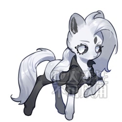 Size: 2000x2000 | Tagged: safe, artist:puzi, oc, oc only, earth pony, pony, chest fluff, chinese, clothes, female, high res, mare, simple background, solo, watermark, white background