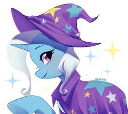 Size: 2517x2257 | Tagged: safe, artist:maren, trixie, pony, unicorn, g4, clothes, hat, high res, looking at you, simple background, solo, trixie's hat, white background