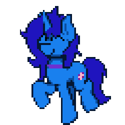 Size: 256x256 | Tagged: safe, artist:bitassembly, oc, oc only, oc:delly, pony, unicorn, ^^, animated, collar, commission, cute, dancing, eyes closed, female, full body, gif, happy, hooves, horn, loop, mare, simple background, smiling, solo, tippy taps, transparent background, trotting, trotting in place, unicorn oc, ych result