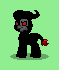 Size: 59x70 | Tagged: safe, artist:dematrix, oc, oc:phobous, pony, pony town, angry, evil, green background, leonine tail, male, pixel art, red eyes, simple background, solo, stallion, tail