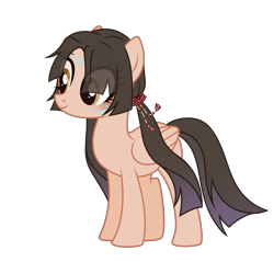 Size: 2484x2372 | Tagged: safe, artist:idkhesoff, oc, oc only, oc:mei, pegasus, pony, female, genshin impact, high res, mare, ponified, ponified oc, simple background, solo, tattoo, transparent background