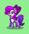 Size: 63x74 | Tagged: safe, artist:dematrix, pony, pony town, bow, clothes, cute, facial markings, falchion β (falchion beta), felichia β (felichia beta), female, gradius, gradius gaiden, green background, hair bow, headphones, konami, mare, pixel art, ponified, rule 63, simple background, smiling, solo