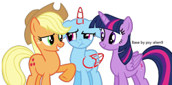 Size: 1076x535 | Tagged: safe, artist:pastel-pocky, applejack, rainbow dash, twilight sparkle, alicorn, earth pony, pony, g4, bald, base, simple background, transparent background, twilight sparkle (alicorn)