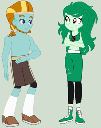 Size: 444x564 | Tagged: safe, artist:matthewjabeznazarioa, rockhoof, wallflower blush, human, equestria girls, g4, crossover, equestria girls-ified, exeron fighters, exeron outfit, martial arts kids, martial arts kids outfit