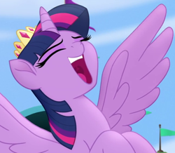 Size: 650x568 | Tagged: safe, screencap, twilight sparkle, alicorn, pony, g4, my little pony: the movie, cropped, crown, cute, eyes closed, female, jewelry, mare, mawshot, open mouth, regalia, singing, smiling, solo, spread wings, throat, twiabetes, twilight sparkle (alicorn), uvula, volumetric mouth, we got this together, wings
