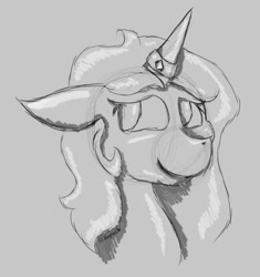 Size: 1280x1363 | Tagged: safe, artist:lil_vampirecj, princess cadance, alicorn, pony, canterlot wedding 10th anniversary, a canterlot wedding, g4, bust, horn, horn ring, jewelry, looking at you, looking back, looking back at you, ring, sketch, smiling, smiling at you, solo