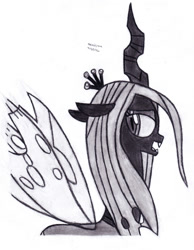 Size: 1024x1318 | Tagged: safe, artist:drchrisman, queen chrysalis, canterlot wedding 10th anniversary, g4, solo, traditional art