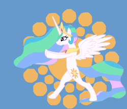 Size: 874x746 | Tagged: safe, artist:torcher999, princess celestia, alicorn, pony, g4, abstract background, animated, bipedal, dancer, female, funny, gif, majestic as fuck, mare, running man, solo, wat