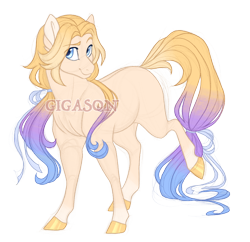 Size: 3200x3100 | Tagged: safe, artist:gigason, oc, oc:poetry slam, earth pony, pony, female, high res, mare, obtrusive watermark, offspring, parent:feather bangs, parent:fond feather, parents:fondbangs, simple background, solo, transparent background, watermark