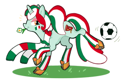 Size: 867x586 | Tagged: safe, artist:captain-waterfire, pony, football, italy, nation ponies, ponified, simple background, solo, sports, transparent background