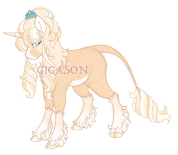 Size: 3200x2800 | Tagged: safe, artist:gigason, oc, oc:honeycomb, pony, unicorn, g4, cloven hooves, female, high res, magical lesbian spawn, mare, obtrusive watermark, offspring, parent:coco pommel, parent:dear darling, simple background, solo, transparent background, watermark