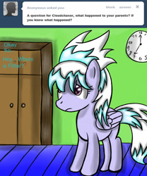 Size: 1100x1320 | Tagged: safe, artist:freefraq, cloudchaser, pegasus, pony, g4, ask, ask-flitter, female, simple background, solo, tumblr