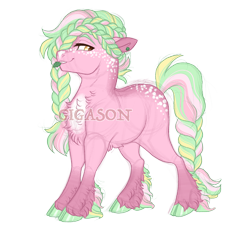 Size: 3200x3100 | Tagged: safe, artist:gigason, dear darling, oc, oc:strawberry mint, earth pony, pony, g4, female, high res, magical lesbian spawn, mare, obtrusive watermark, offspring, simple background, solo, transparent background, watermark