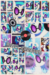 Size: 1200x1800 | Tagged: safe, artist:princessemerald7, 33 1-3 lp, dj pon-3, doctor whooves, long play, pinkie pie, time turner, vinyl scratch, pony, unicorn, g4, season 5, slice of life (episode), collage, female, headphones, mare