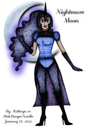 Size: 554x800 | Tagged: safe, artist:xlunarmoonlight, nightmare moon, human, g4, armor, boots, clothes, evening gloves, eyeshadow, female, gloves, helmet, high heel boots, humanized, lipstick, long gloves, makeup, open mouth, shoes, simple background, solo, transparent background