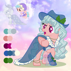 Size: 1280x1280 | Tagged: safe, artist:shiee-artopia223, applejack, cozy glow, spirit of hearth's warming past, ghost, pony, undead, g4, base used, clothes, dress, female, fusion, jewelry, looking back, mare, necklace, pearl necklace, socks