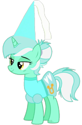 Size: 698x1062 | Tagged: safe, artist:darlycatmake, lyra heartstrings, pony, unicorn, g4, amused, clothes, dress, dressup, female, hair bun, happy, hat, hennin, lidded eyes, lyra is amused, lyrabetes, mare, older, older lyra heartstrings, princess, princess lyra heartstrings, simple background, smiling, solo, tied hair, transparent background, wrinkles