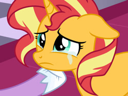 Size: 1024x764 | Tagged: safe, artist:emeraldblast63, sunset shimmer, twilight sparkle, pony, unicorn, comic:the tale of two sunsets, g4, comforting, crying, offscreen character