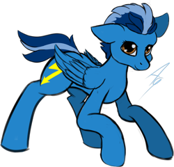Size: 1947x1868 | Tagged: safe, alternate version, artist:aquamuro, oc, oc only, pegasus, pony, colored, female, flat colors, folded wings, full body, mare, pegasus oc, short tail, signature, simple background, sketch, solo, tail, transparent background, two toned mane, wings