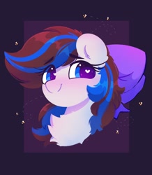 Size: 2704x3102 | Tagged: safe, artist:flixanoa, oc, oc only, oc:breezy, earth pony, pony, bow, bust, hair bow, heart eyes, high res, solo, wingding eyes