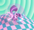 Size: 1680x1437 | Tagged: safe, artist:metalscratch, twilight sparkle, pony, unicorn, g4, abstract background, checkered floor, commission, crossover, cute, hamster ball, open mouth, open smile, rolled out, smiling, solo, unicorn twilight, video game