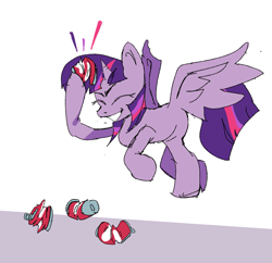 Size: 1881x1824 | Tagged: safe, artist:metalscratch, twilight sparkle, alicorn, pony, g4, can crush, commission, soda, soda can, solo, twilight sparkle (alicorn)