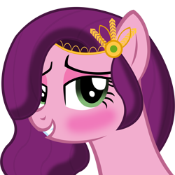 Size: 8000x8000 | Tagged: safe, artist:laszlvfx, pipp petals, pegasus, pony, g4, g5, absurd resolution, blushing, bust, female, g5 to g4, generation leap, grin, lidded eyes, looking at you, mare, portrait, simple background, smiling, smiling at you, solo, transparent background, vector