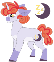 Size: 1318x1516 | Tagged: safe, artist:moonert, oc, oc only, pony, unicorn, colored hooves, crescent moon, ear fluff, horn, moon, simple background, solo, transparent background, unicorn oc