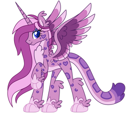 Size: 2562x2340 | Tagged: safe, artist:lupulrafinat, oc, oc only, oc:wild dawn, alicorn, hybrid, pony, alicorn oc, eyelashes, female, high res, horn, makeup, simple background, smiling, solo, transparent background, wings