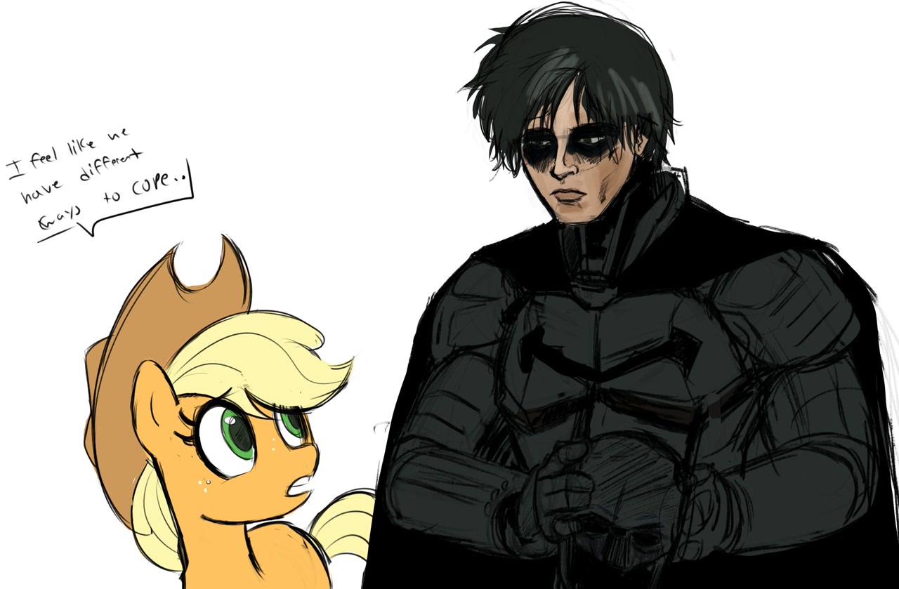 Applejack Batmare #2862463 - safe, artist:_ton618_, applejack, earth pony, human, pony ...