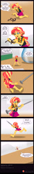 Size: 2292x11807 | Tagged: safe, artist:niban-destikim, sunset shimmer, human, comic:the shrinking project, equestria girls, g4, barefoot, barefooting, comic, comic strip, commission, feet, glasses, implied sci-twi, micro, nail, shrunken
